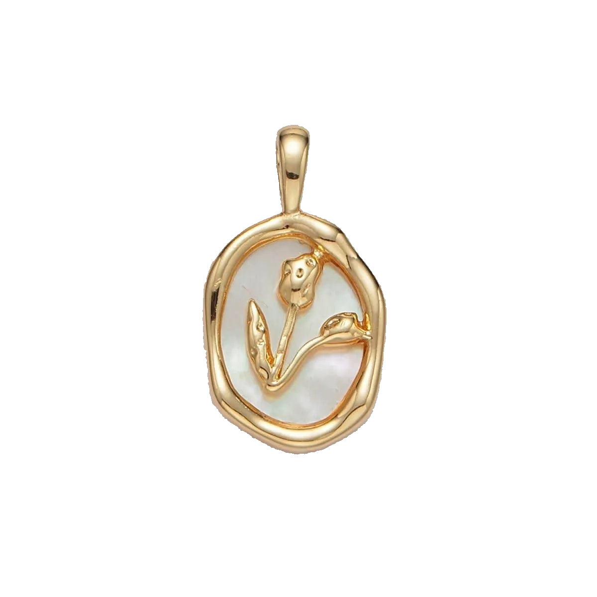 Tulip Flower Shell Pearl Charm