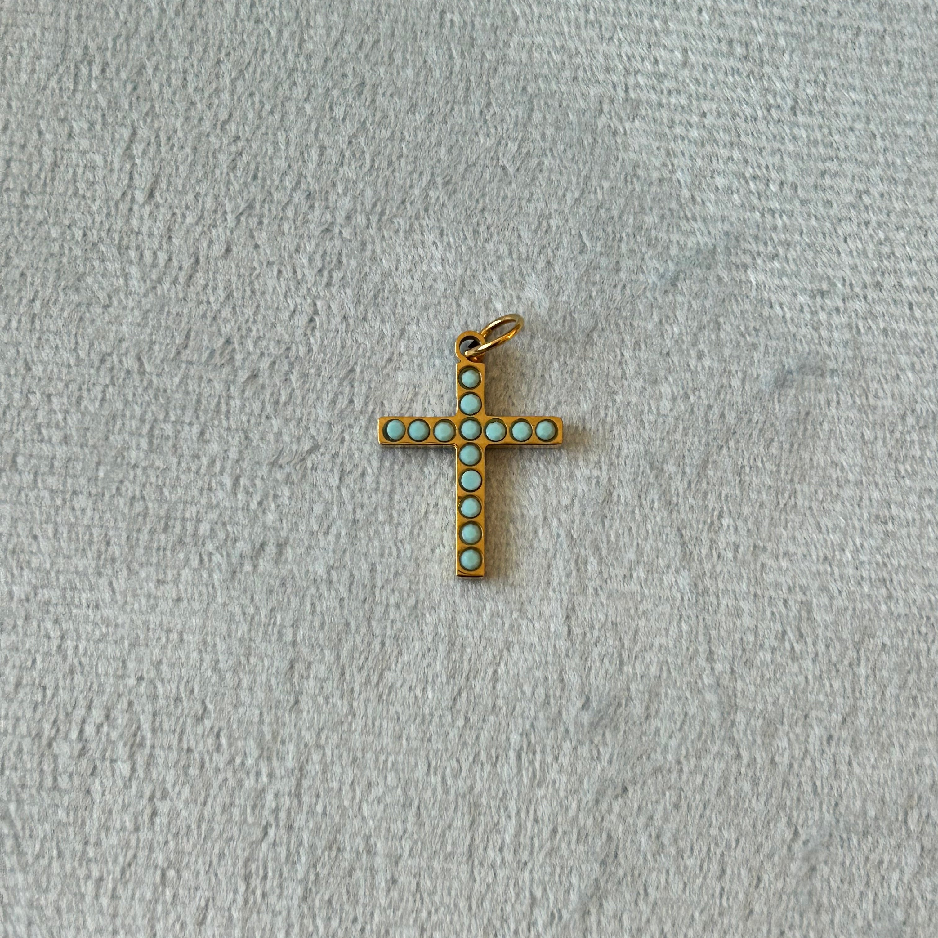 Turquoise Cross Charm
