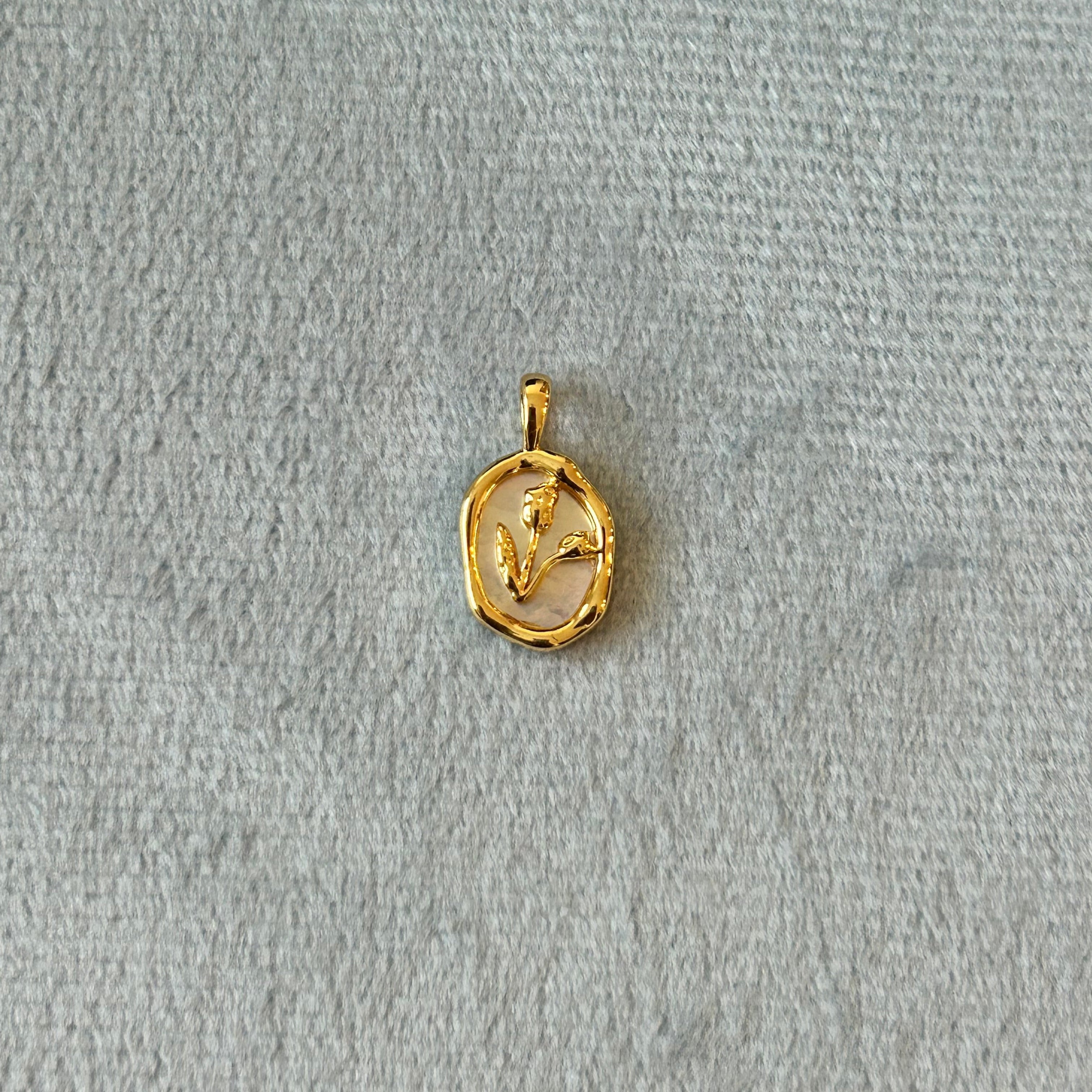 Tulip Flower Shell Pearl Charm