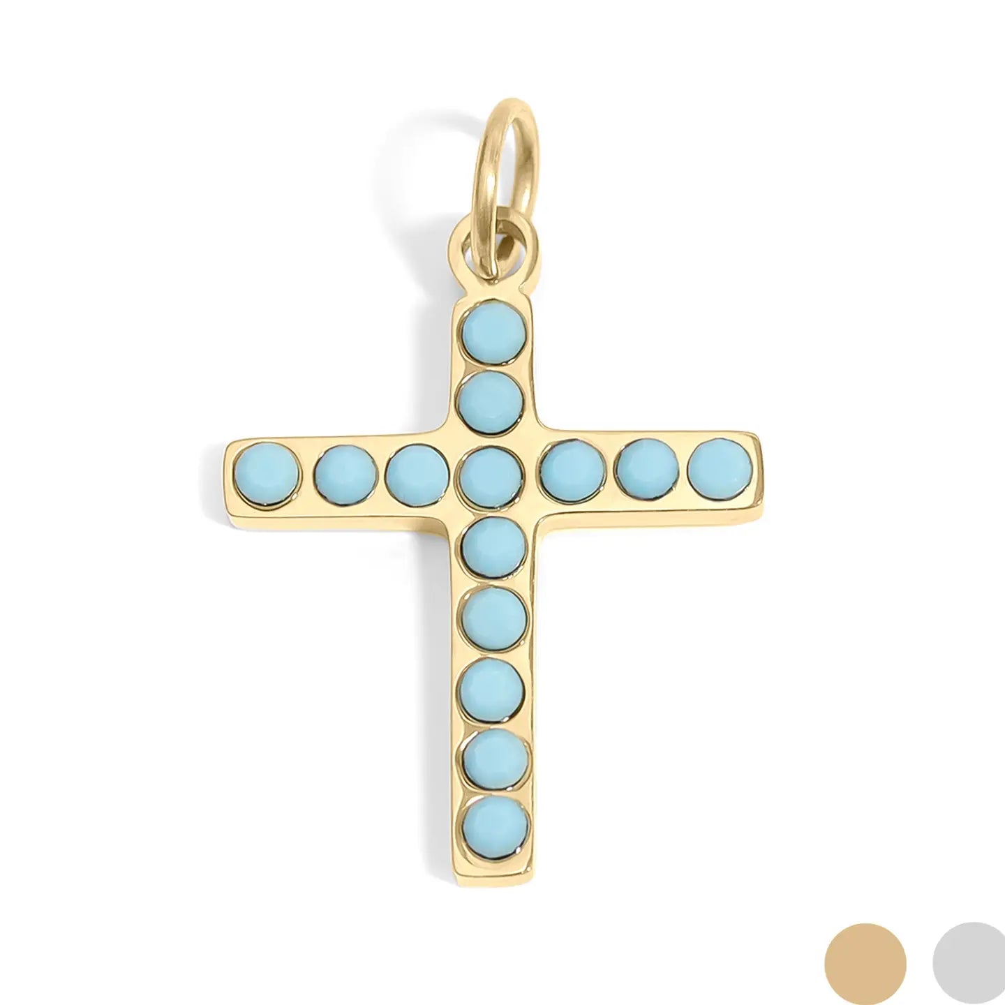Turquoise Cross Charm