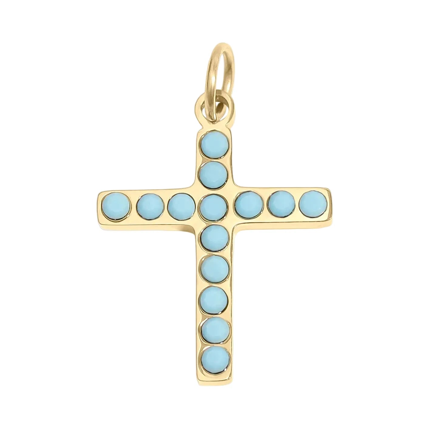 Turquoise Cross Charm