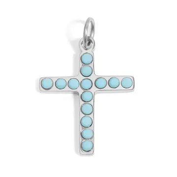 Turquoise Cross Charm